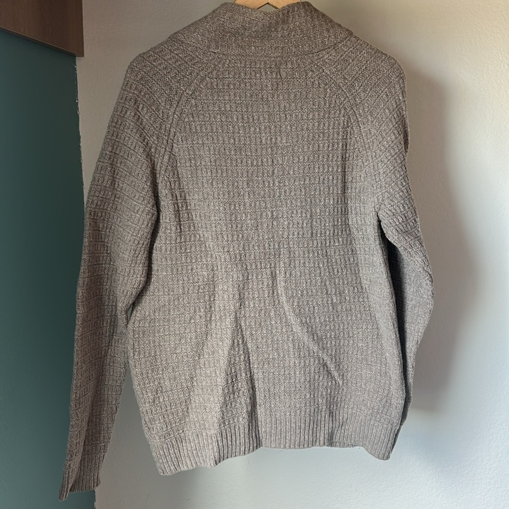 Savile Row Company Lambswool Blend Cardigan Sweater Small Brown Shawl Collar - Picture 8 of 12